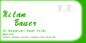 milan bauer business card